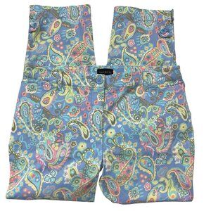 Talbots Perfect crop chino pants Paisley w/button hem Women's size 8